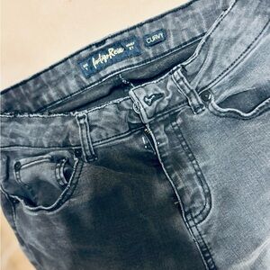 Indigo Rein High Waist Denim Shorts - Dark Gray